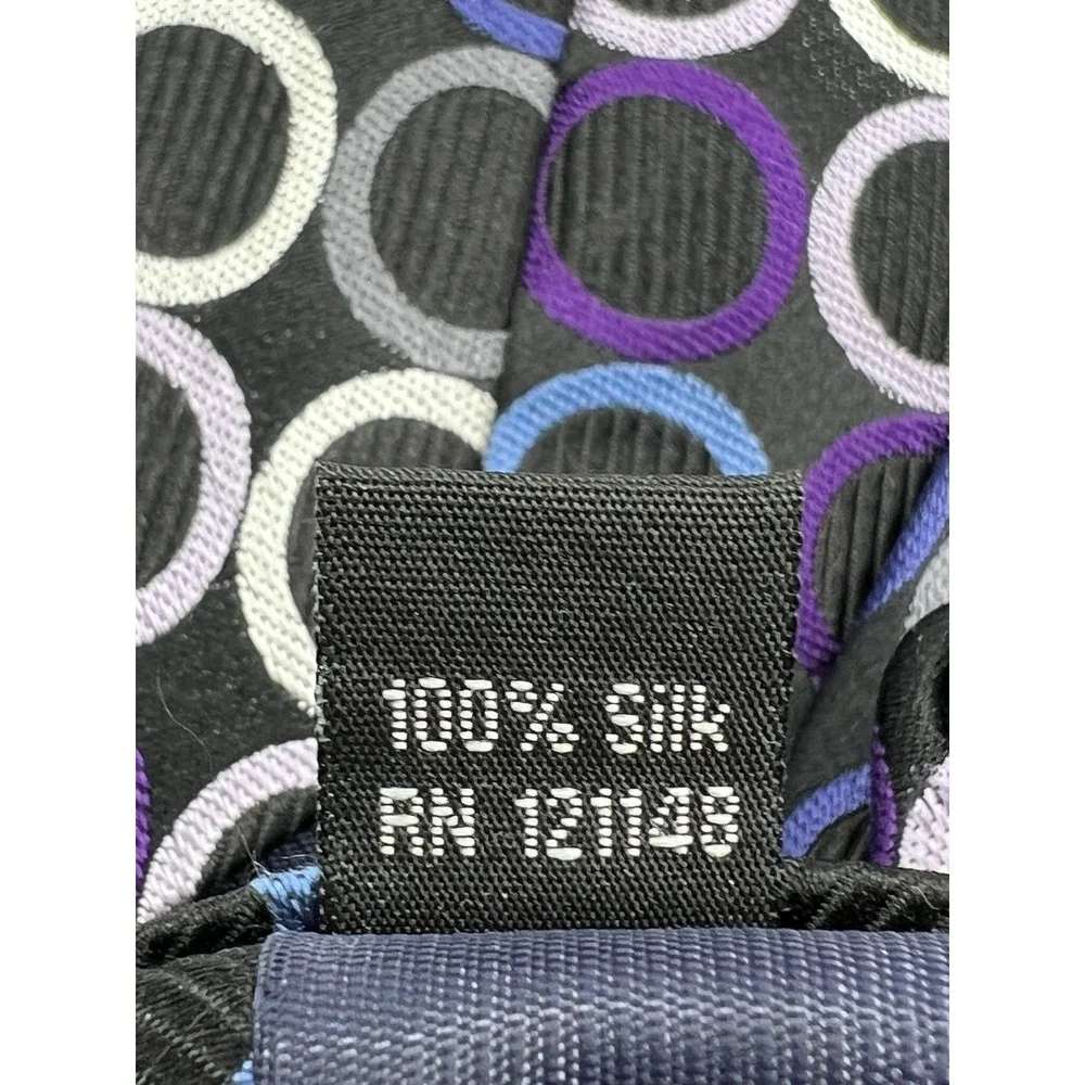 Joseph Abboud Men Necktie Tie Multicolor Geometric Circle 100% Silk W:3.5